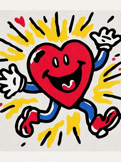 Happy Heart — Cartoon Print. poster print