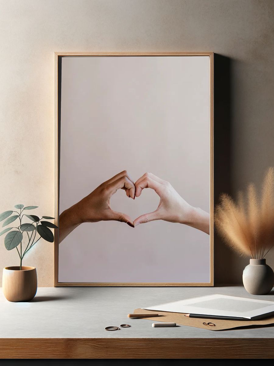 Diverse cute heart shaped hands. — room view 2