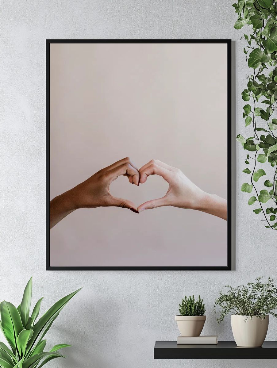 Diverse cute heart shaped hands. — room view 4