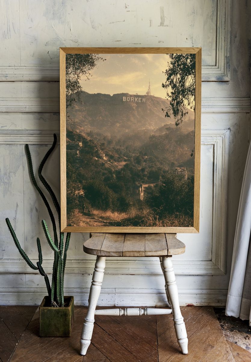 Hollywood Hills Sunset Photography Poster. room preview