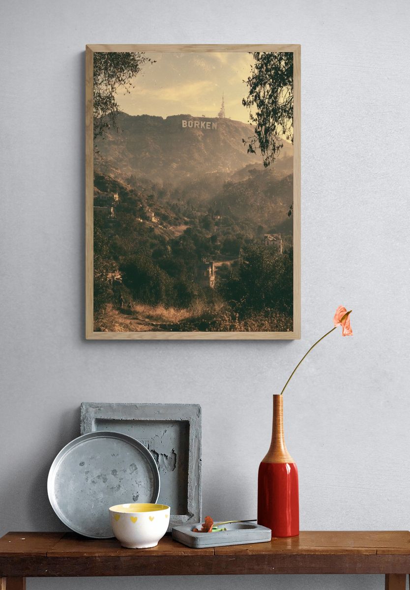 Hollywood Hills Sunset Photography Poster. — room view 3