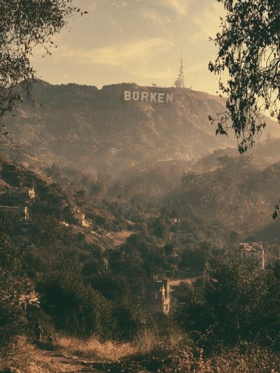 Hollywood Hills Sunset Photography Poster.