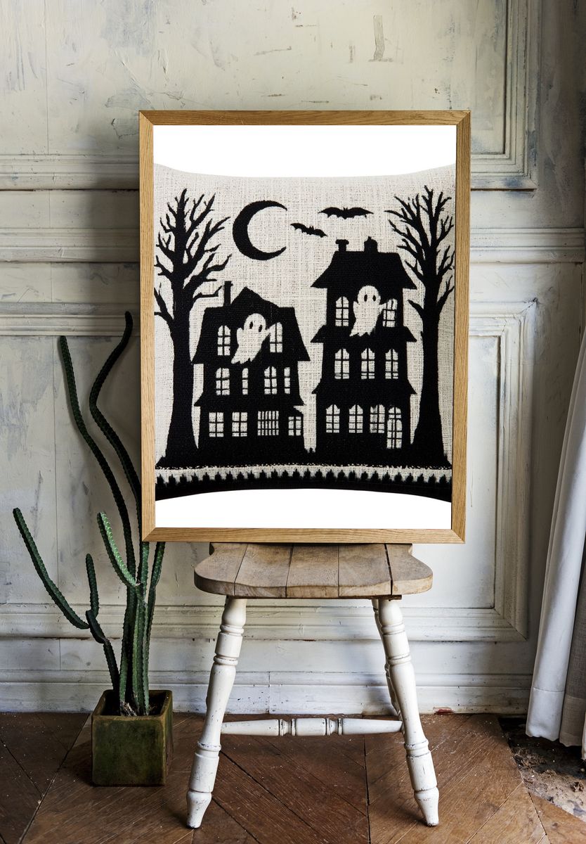Haunted House Halloween Poster. — room view 1