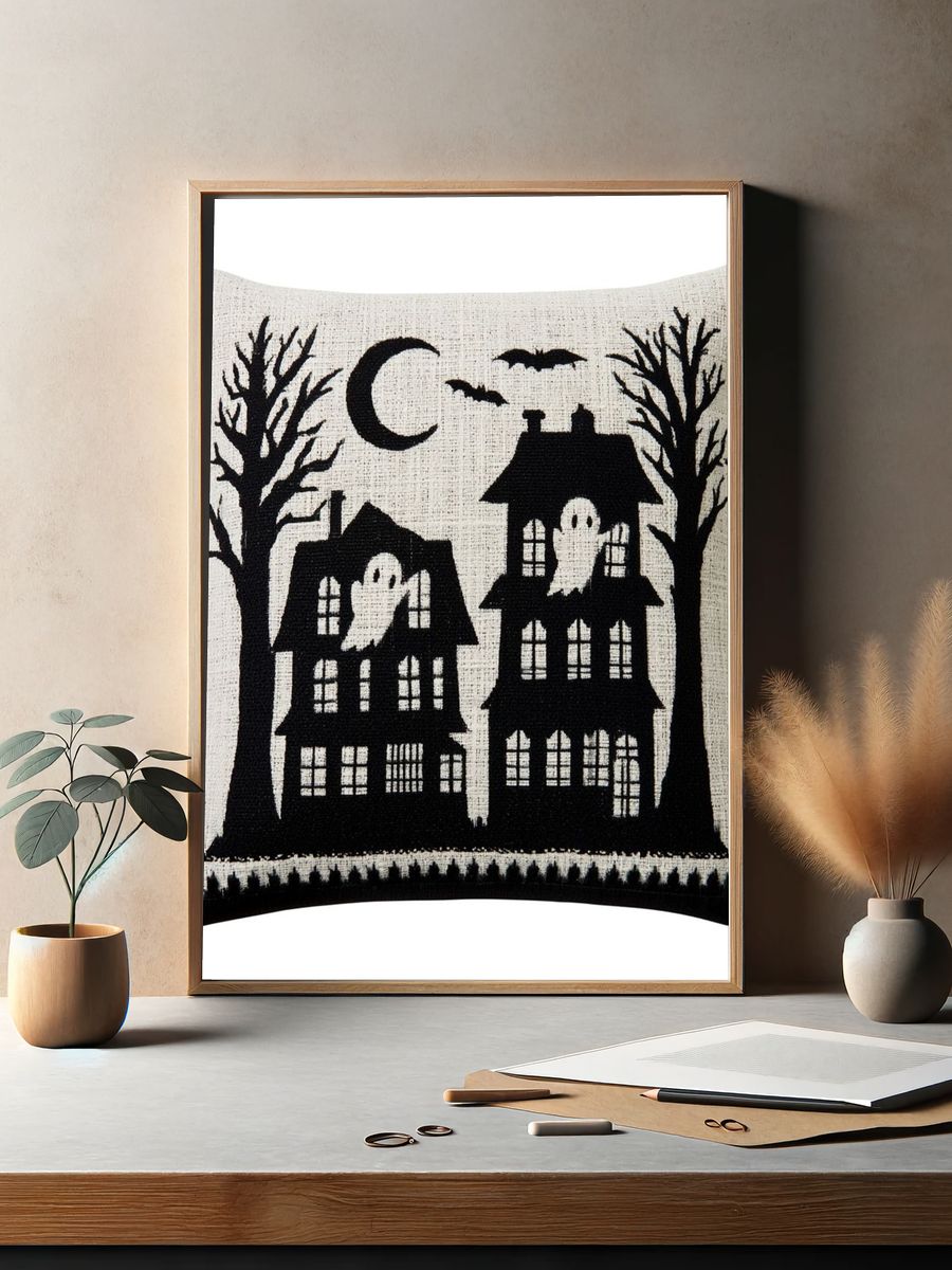 Haunted House Halloween Poster. — room view 2