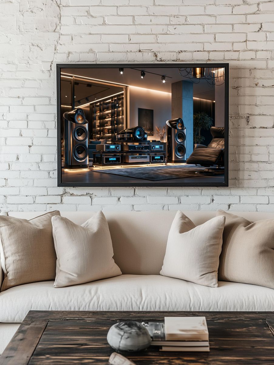Luxury Hi-Fi Listening Room Photography Poster. — room view 1