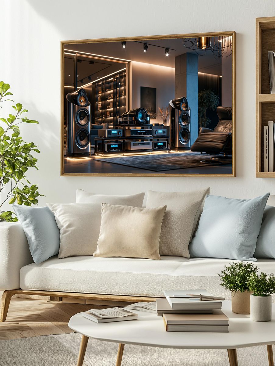 Luxury Hi-Fi Listening Room Photography Poster. — room view 2