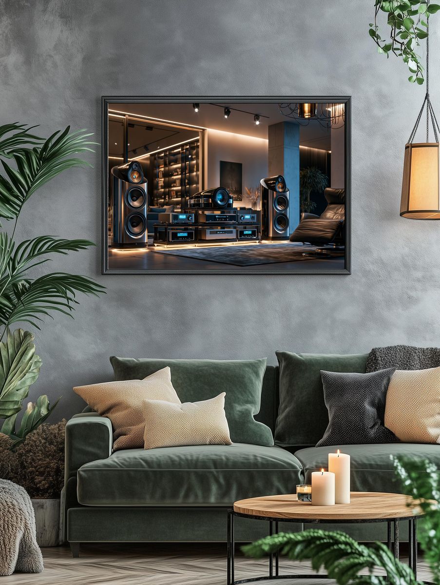 Luxury Hi-Fi Listening Room Photography Poster. — room view 4
