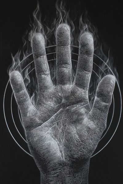 Hand in Flames — Fine Art Print. poster