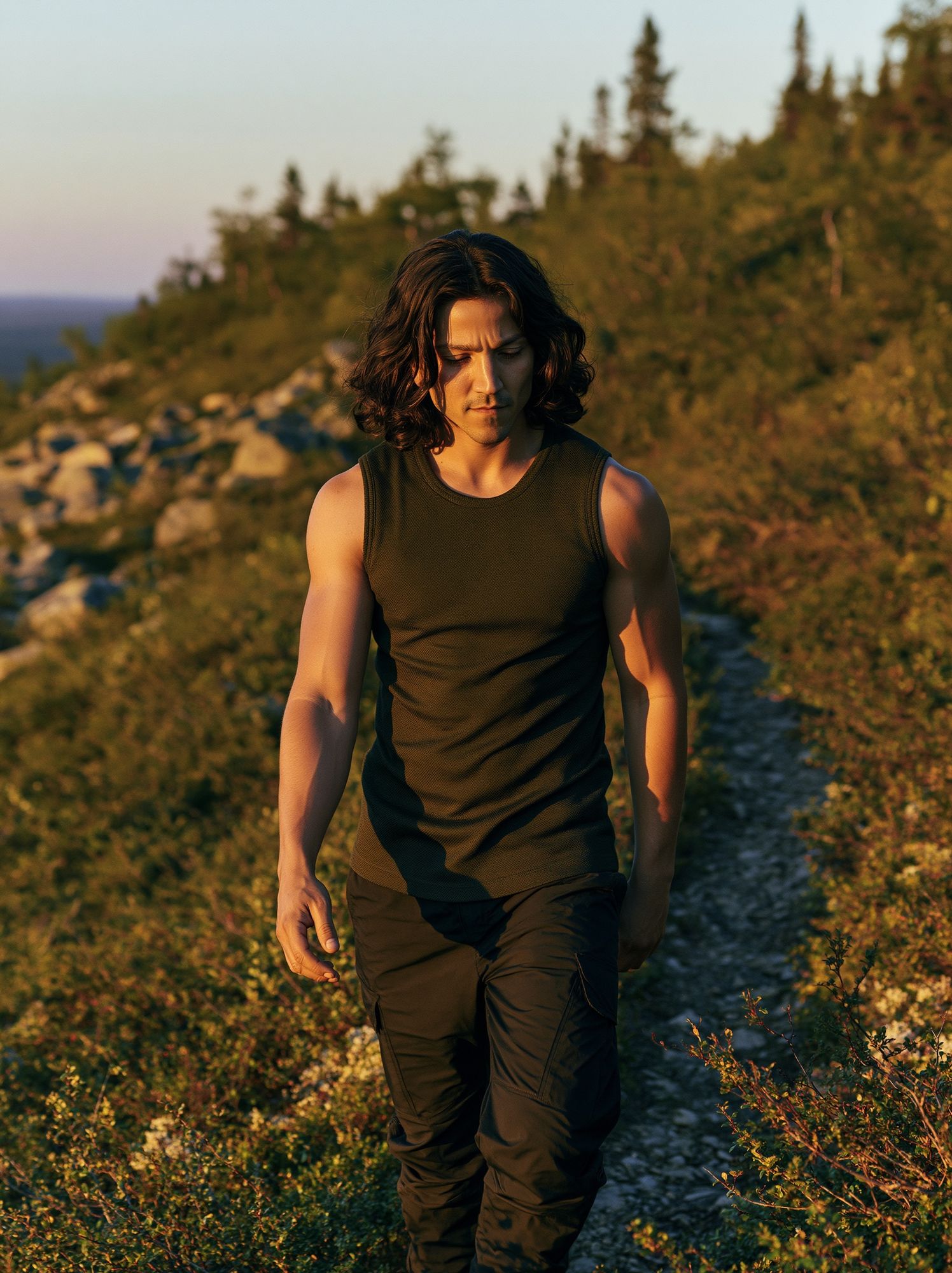 Hiker at Golden Hour Photography Poster. poster — photography art