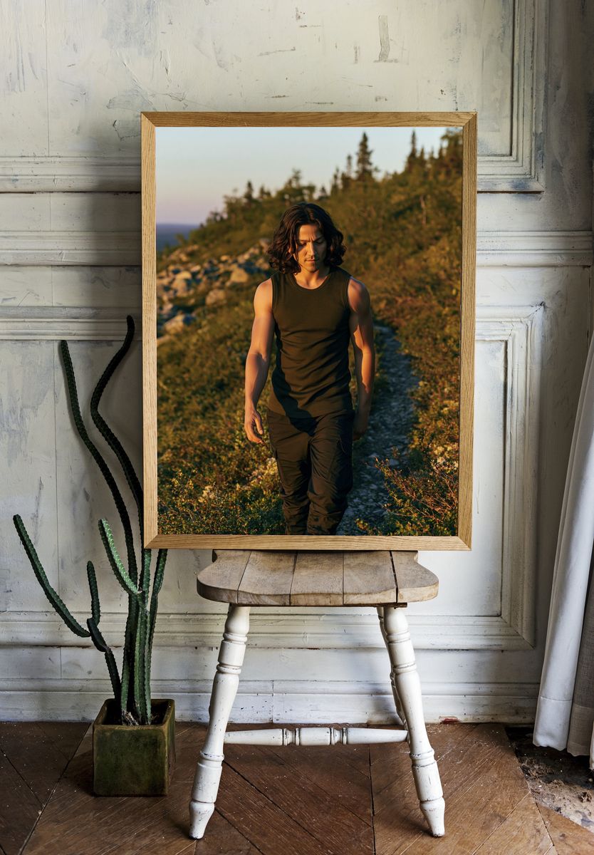 Hiker at Golden Hour Photography Poster. room preview