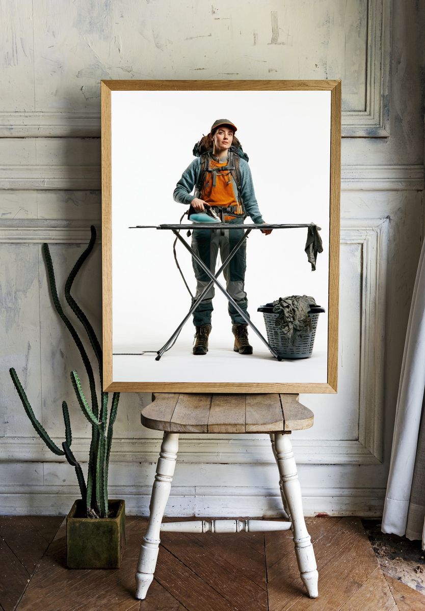 Female Hiker Portrait Poster. — room view 1