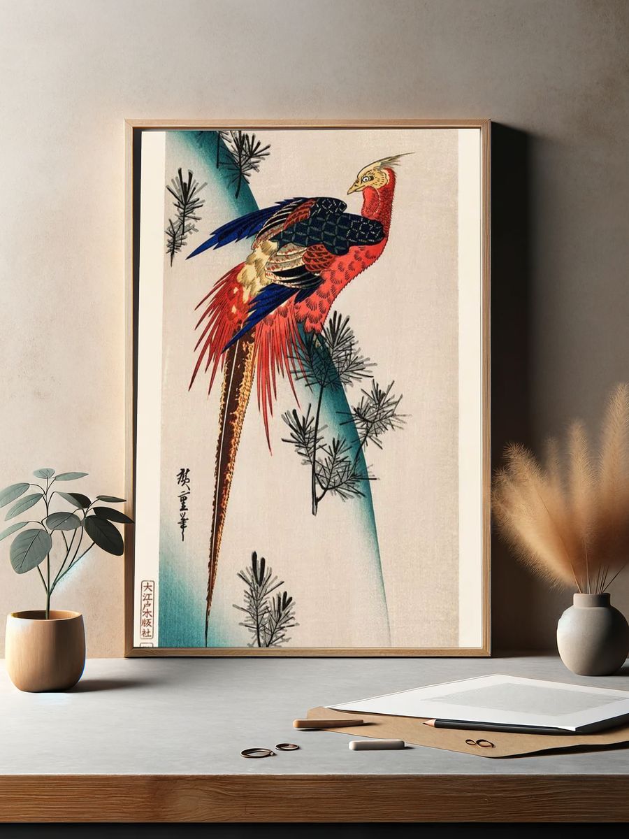 ukiyo-e illustration, Pheasant & Small. — room view 2