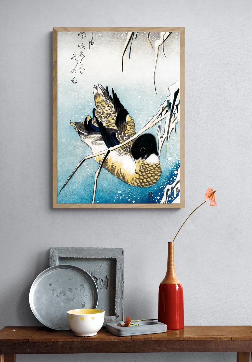 Mallard duck (1843) vintage Japanese. — room view 3