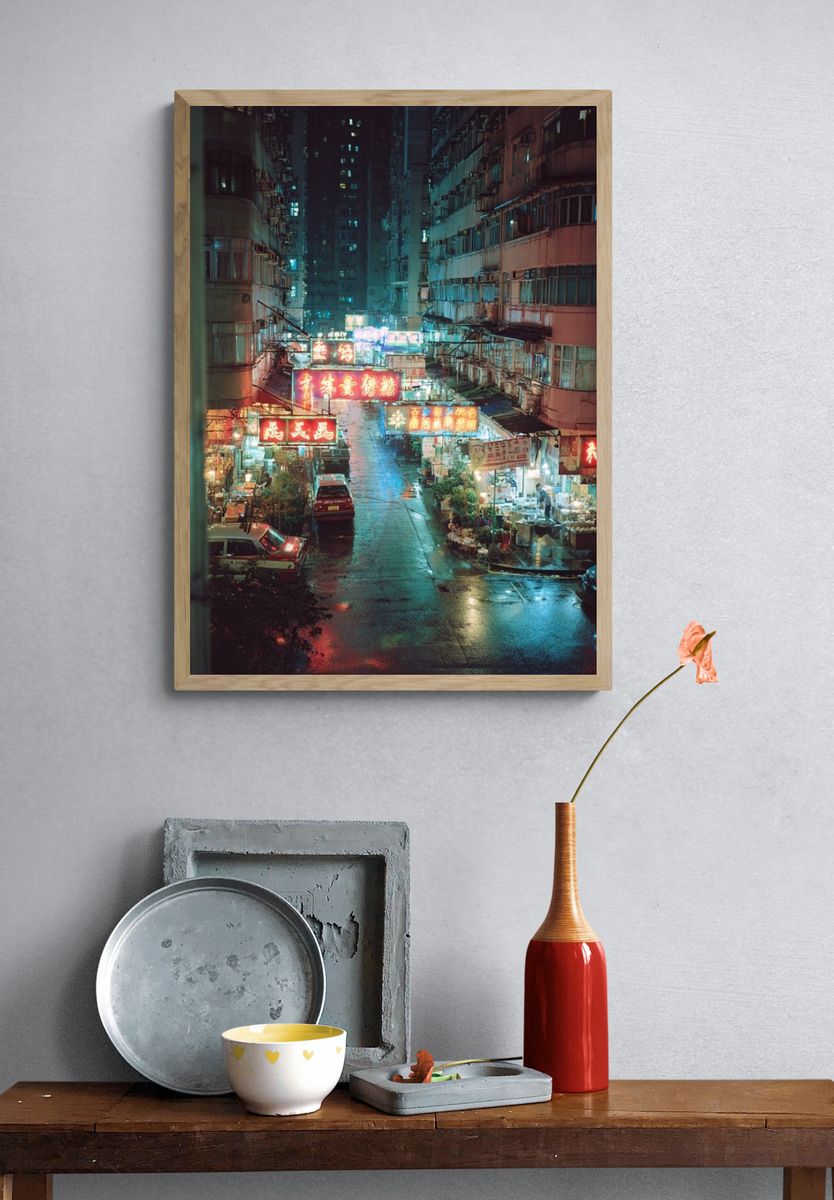 Neon Streets of Hong Kong — Photography Print. — room view 3
