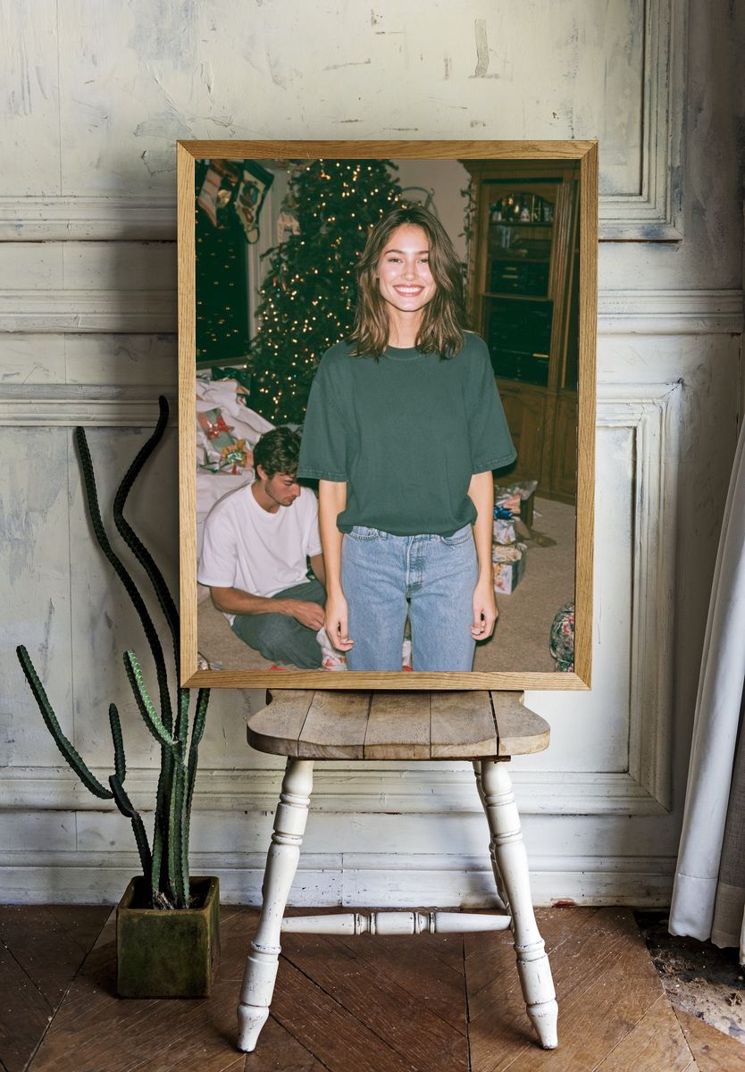 Holiday Living Room Portrait Print. room preview