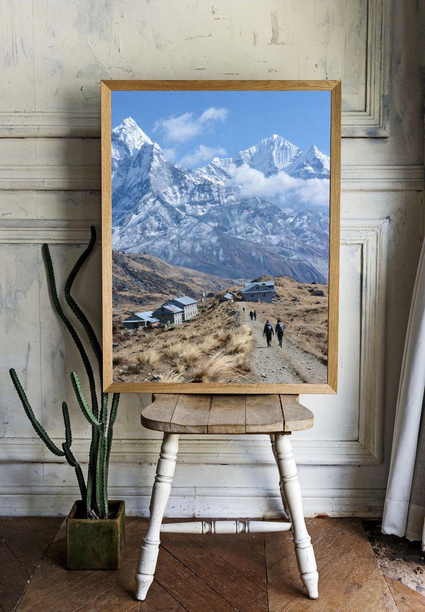 Snowy Himalayan Peaks Photography Poster. room preview