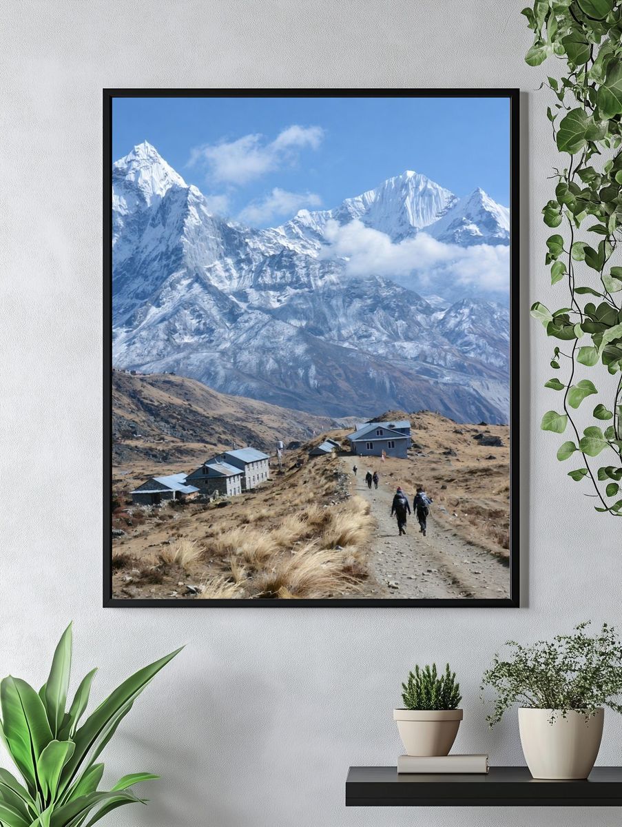 Snowy Himalayan Peaks Photography Poster. — room view 4