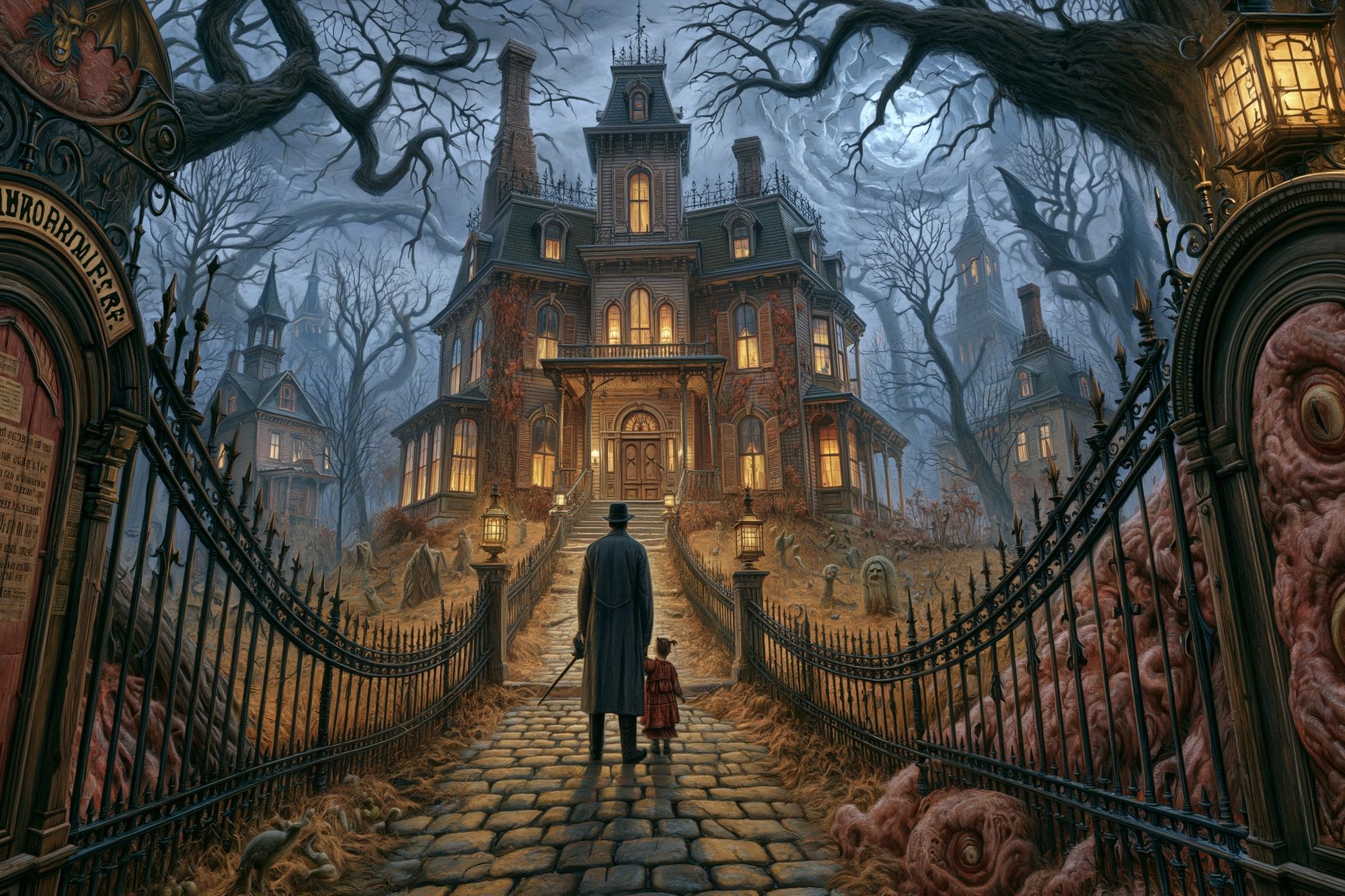 Haunted Victorian Manor Print. poster detail