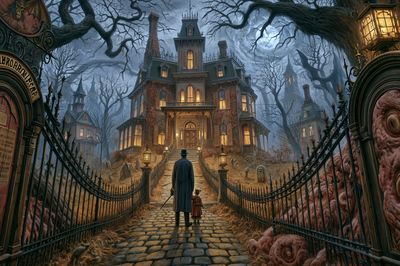 Haunted Victorian Manor Print. poster