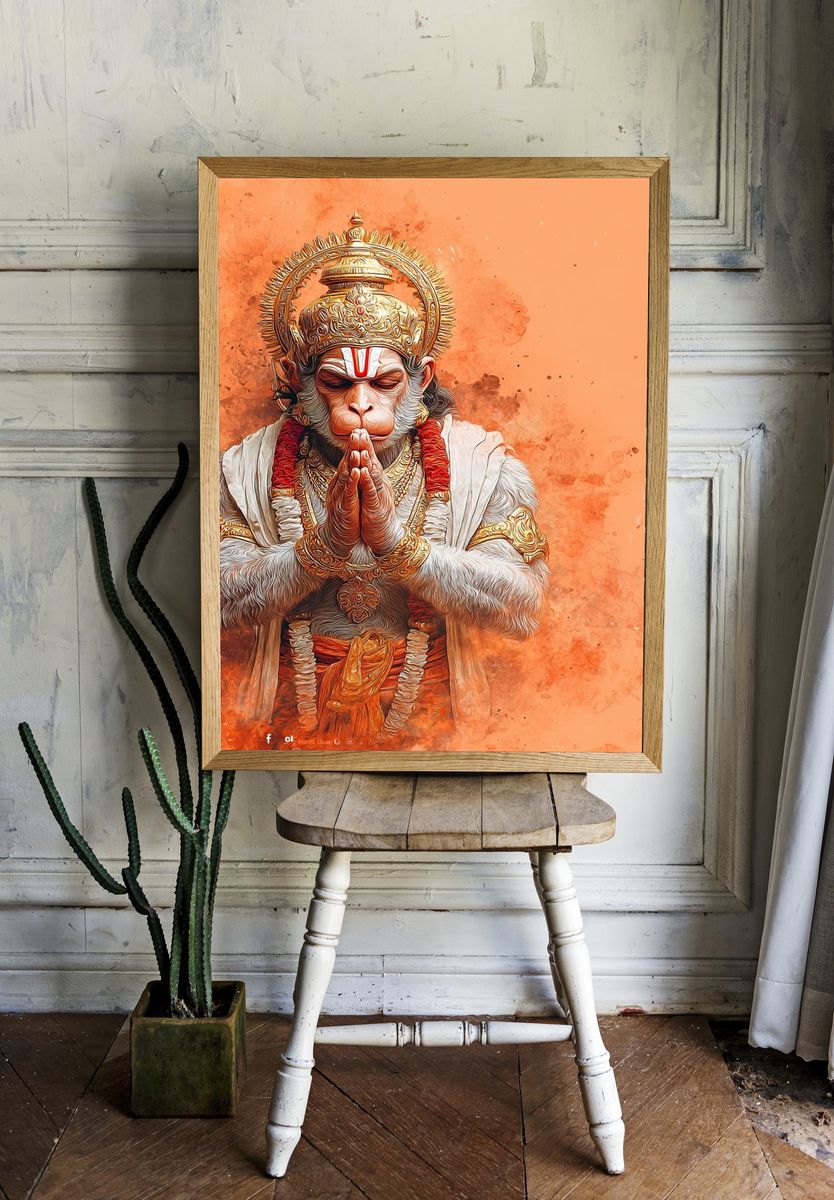 Hanuman — Digital Art Print. — room view 1