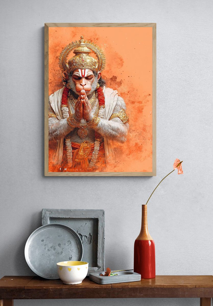 Hanuman — Digital Art Print. — room view 3