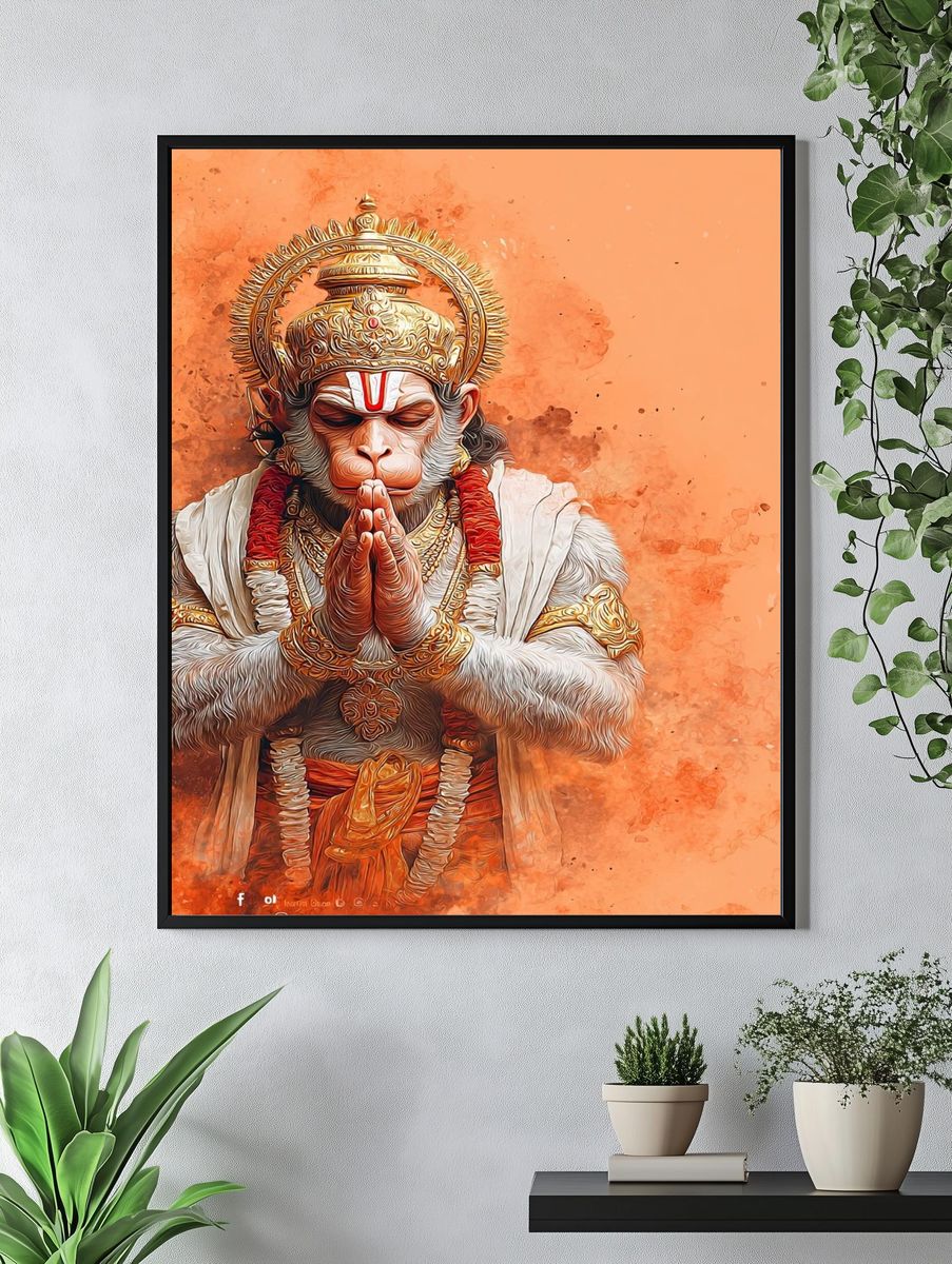 Hanuman — Digital Art Print. — room view 4