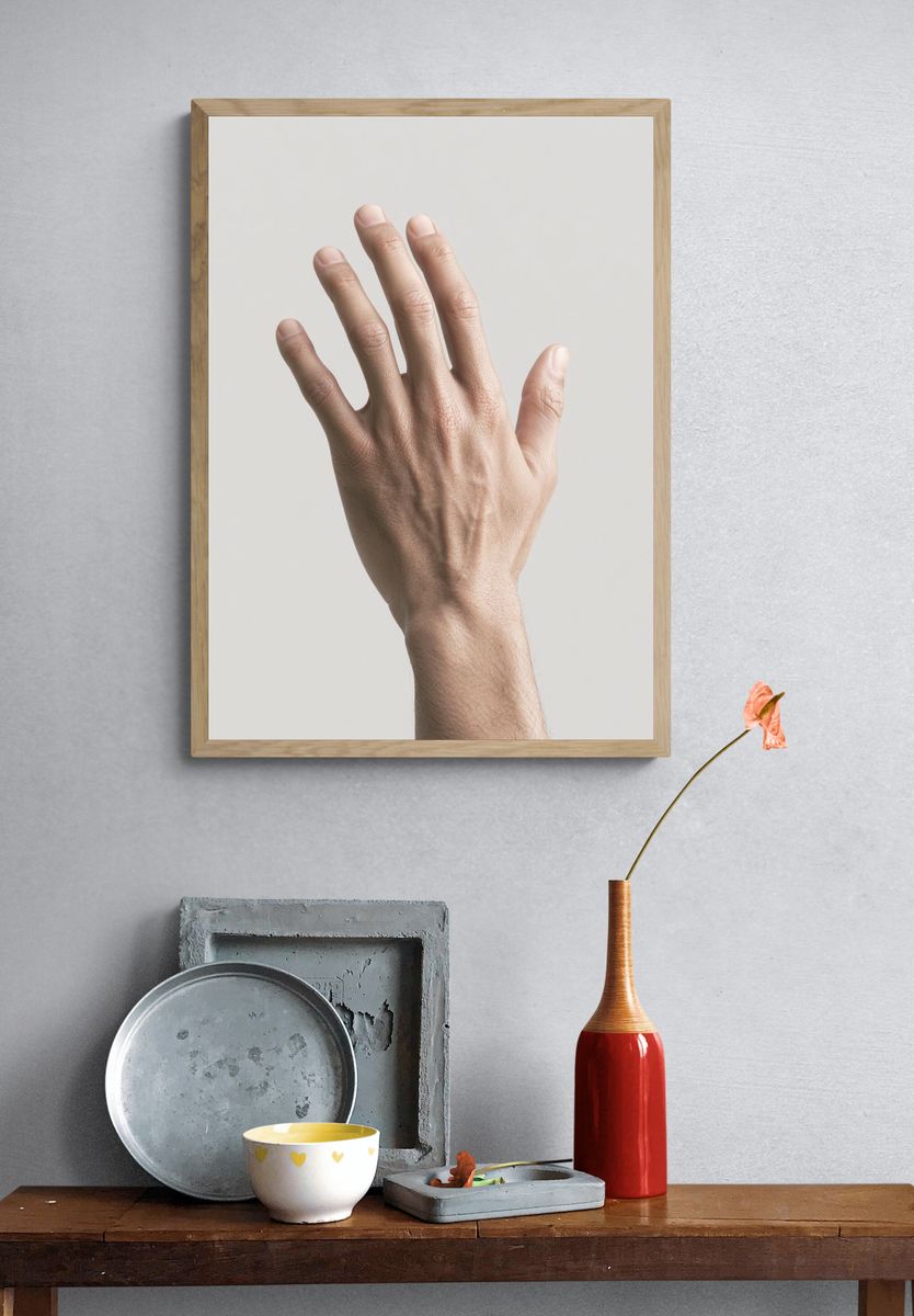Floating Hand Minimalist Photography Print. — room view 3