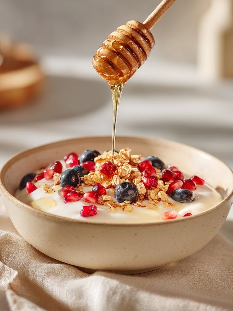 Honey Yogurt Bowl Photography Poster. poster detail