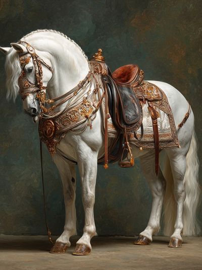 White Horse Baroque Print. poster print