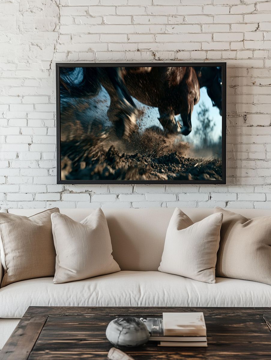 Galloping Horse Action Photography Poster. room preview