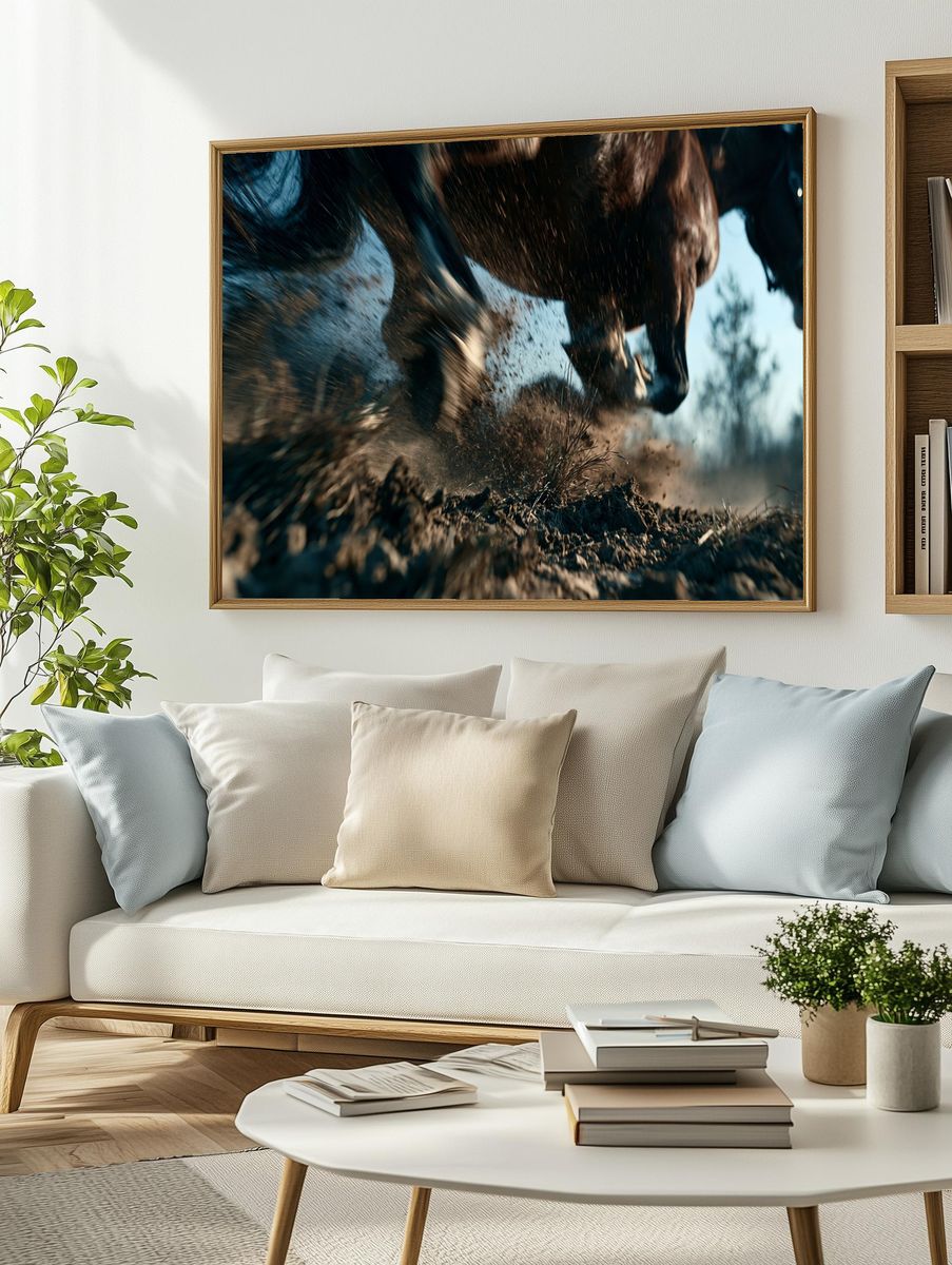 Galloping Horse Action Photography Poster. — room view 2