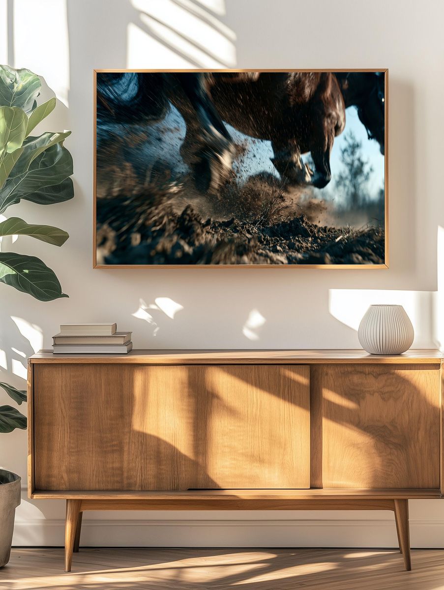 Galloping Horse Action Photography Poster. — room view 3