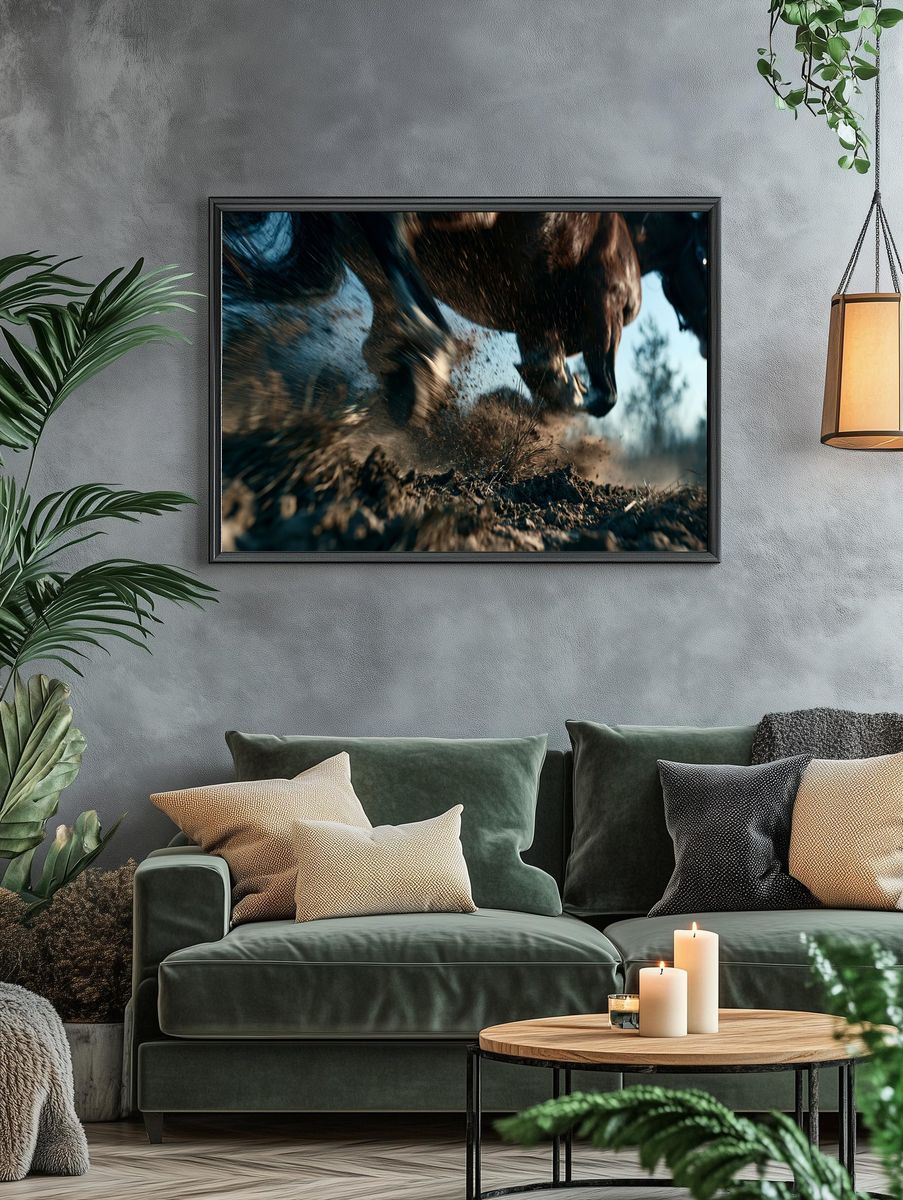 Galloping Horse Action Photography Poster. — room view 4