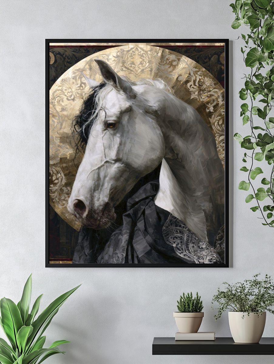 White Horse Iconic Fine-Art Poster. — room view 4