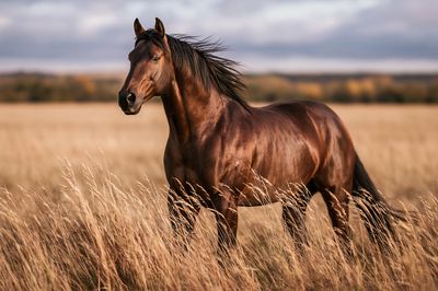 Majestic Horse in Meadow Photography Poster.