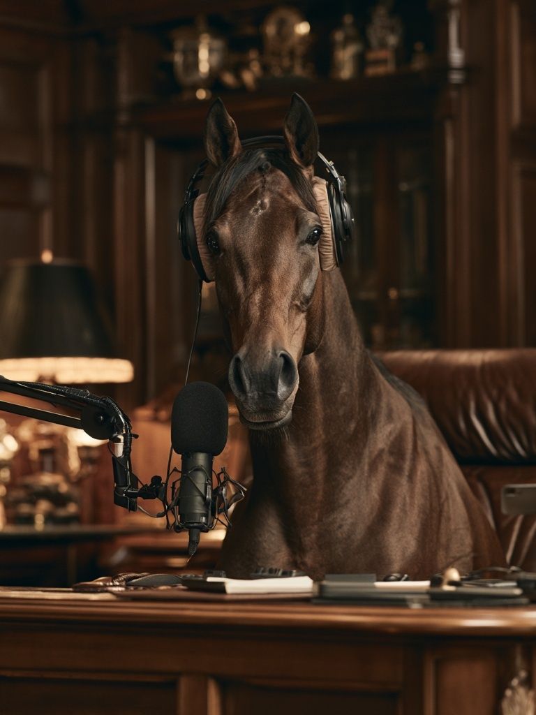 Horse Podcast Studio Photography Poster. poster — animals art