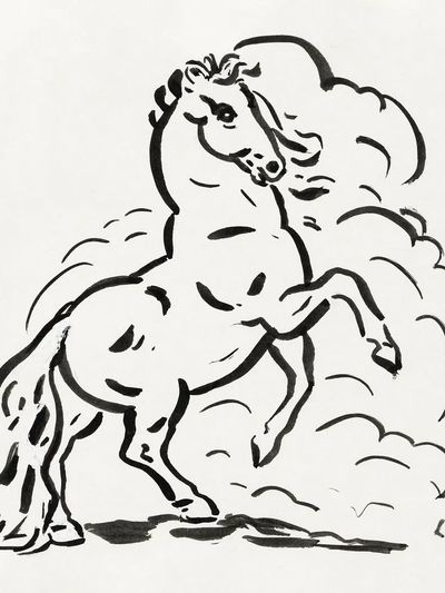 Rearing horse (ca. 1891–1941) drawing.