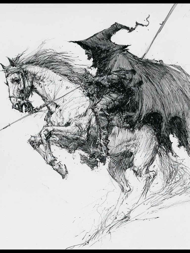 Galloping Horse Ink Poster. poster — animals art