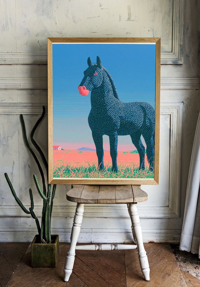 Spotted Horse Pop-Art Poster. room preview