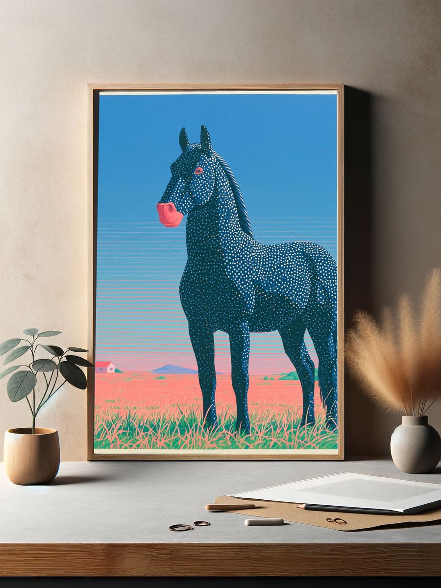 Spotted Horse Pop-Art Poster. — room view 2