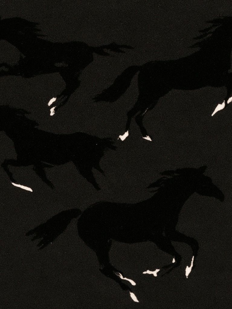 Galloping Horses Black-White Poster. poster — animals art