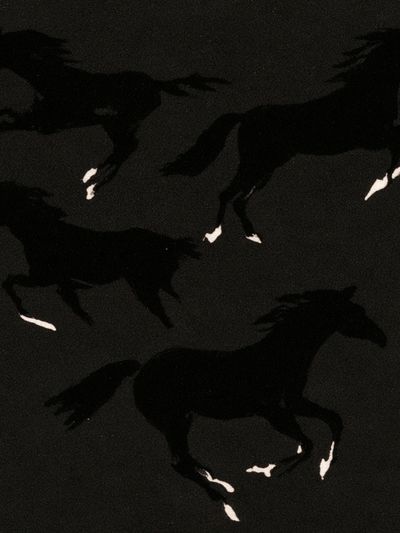 Galloping Horses Black-White Poster. poster