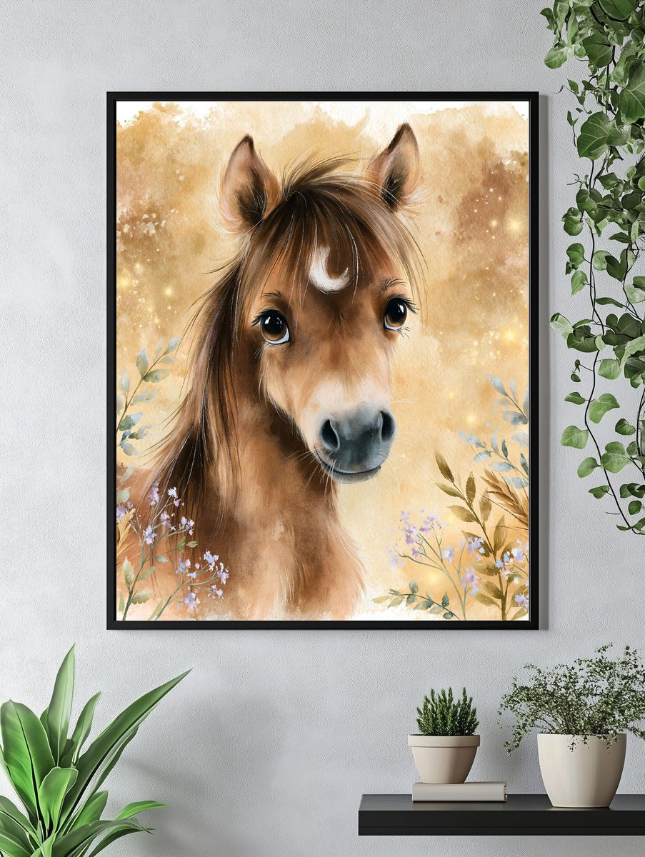 Dreamy Horse Watercolor Poster. — room view 4