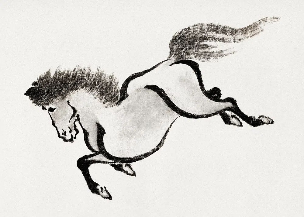 Galloping Horse Ink Print. poster — animals art