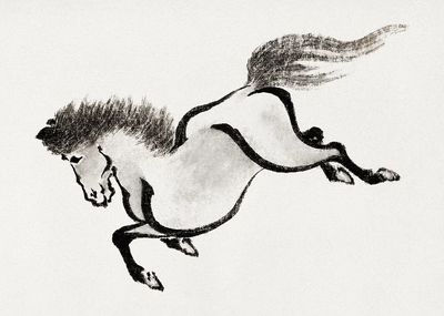Galloping Horse Ink Print. poster