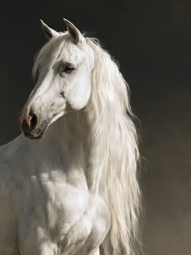 White Horse Portrait Photography Poster. poster detail