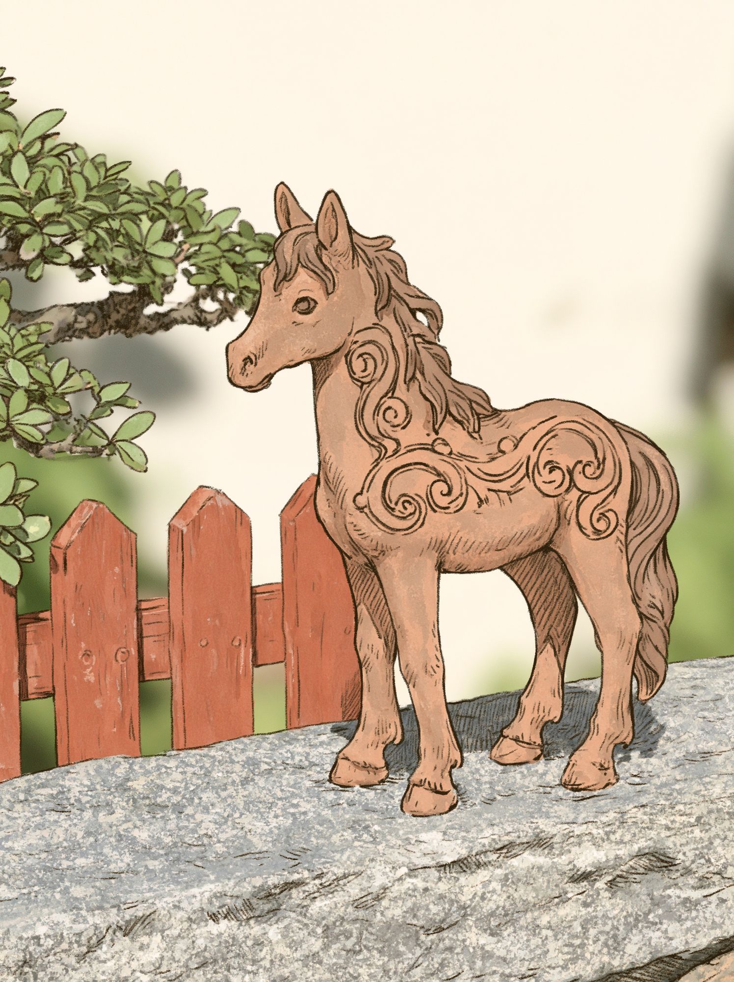 Decorative Horse Illustration Poster. poster — animals art