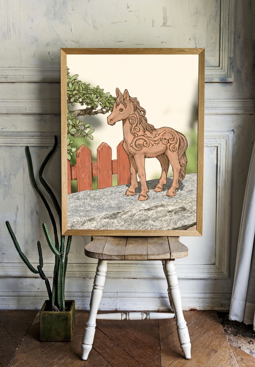 Decorative Horse Illustration Poster. room preview