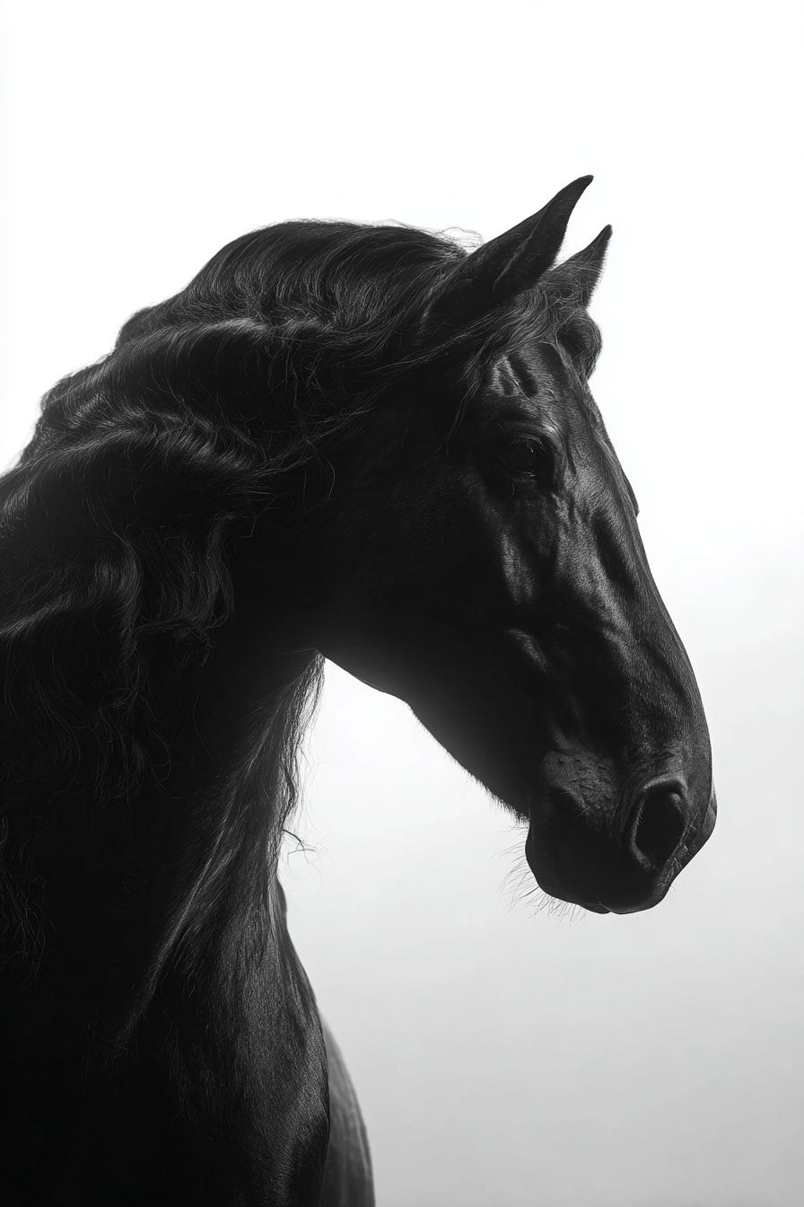 Black Horse Portrait Photography Poster. poster — animals art