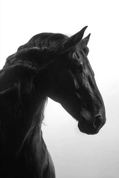 Black Horse Portrait Photography Poster. poster